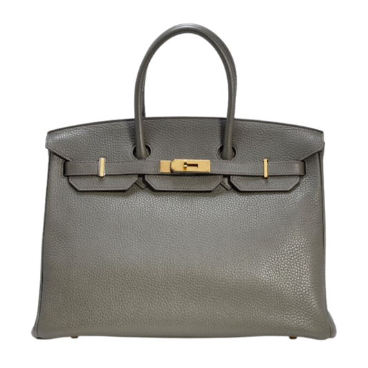 Hermes Birkin 35 Vert de Gris Clemence Leather
