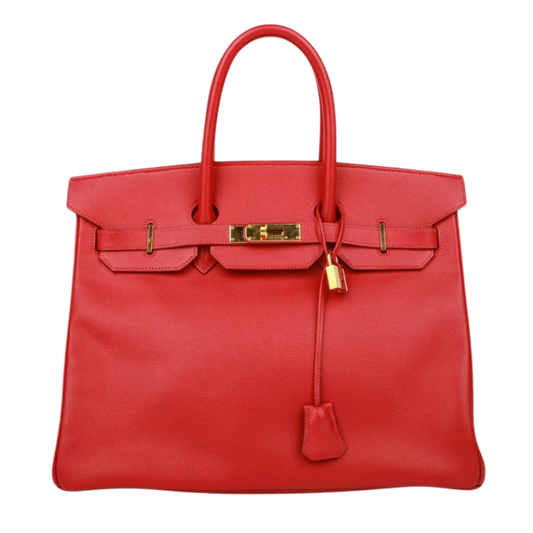 Hermes Birkin 35 Rouge Vif Epsom Leather