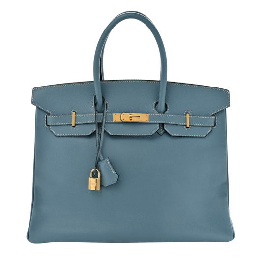 Hermes Birkin 35 Blue Jean Epsom Leather