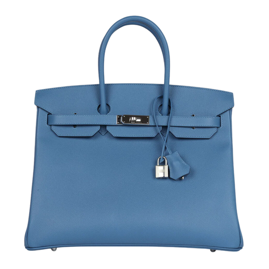 Hermes Birkin 35 Bleu Azur Epsom Leather