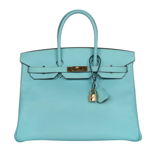 Hermes Birkin 35 Bleu Atoll Epsom Leather