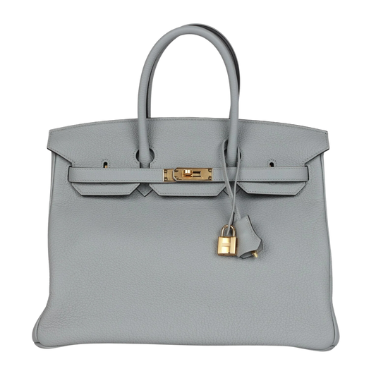 Hermes Birkin 35 Bleu Glacier Togo Leather