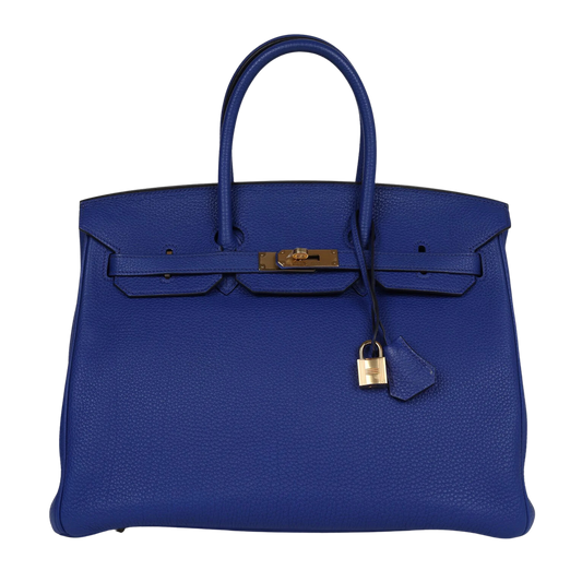 Hermes Birkin 35 Bleu Electrique Togo Leather