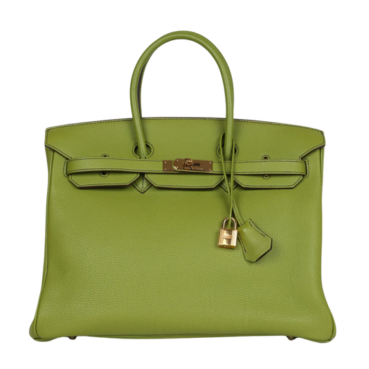 Hermes Birkin 35 Vert Anis Verso Togo Leather