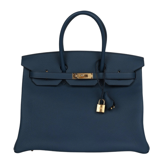 Hermes Birkin 35 Bleu De Prusse Togo Leather