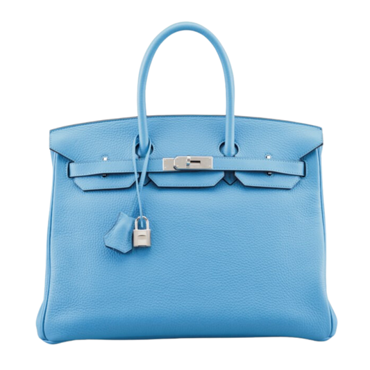 Hermes Birkin 35 Bleu Paradis Clemence Leather