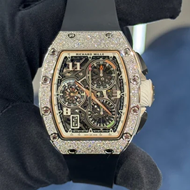 Richard Mille RM72-01 White Gold Snow Setting Flyback Chronograph