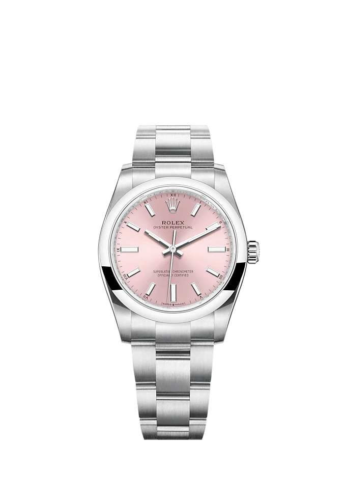 Rolex 34MM Oyster Perpetual Ref. 124200 Pink Dial