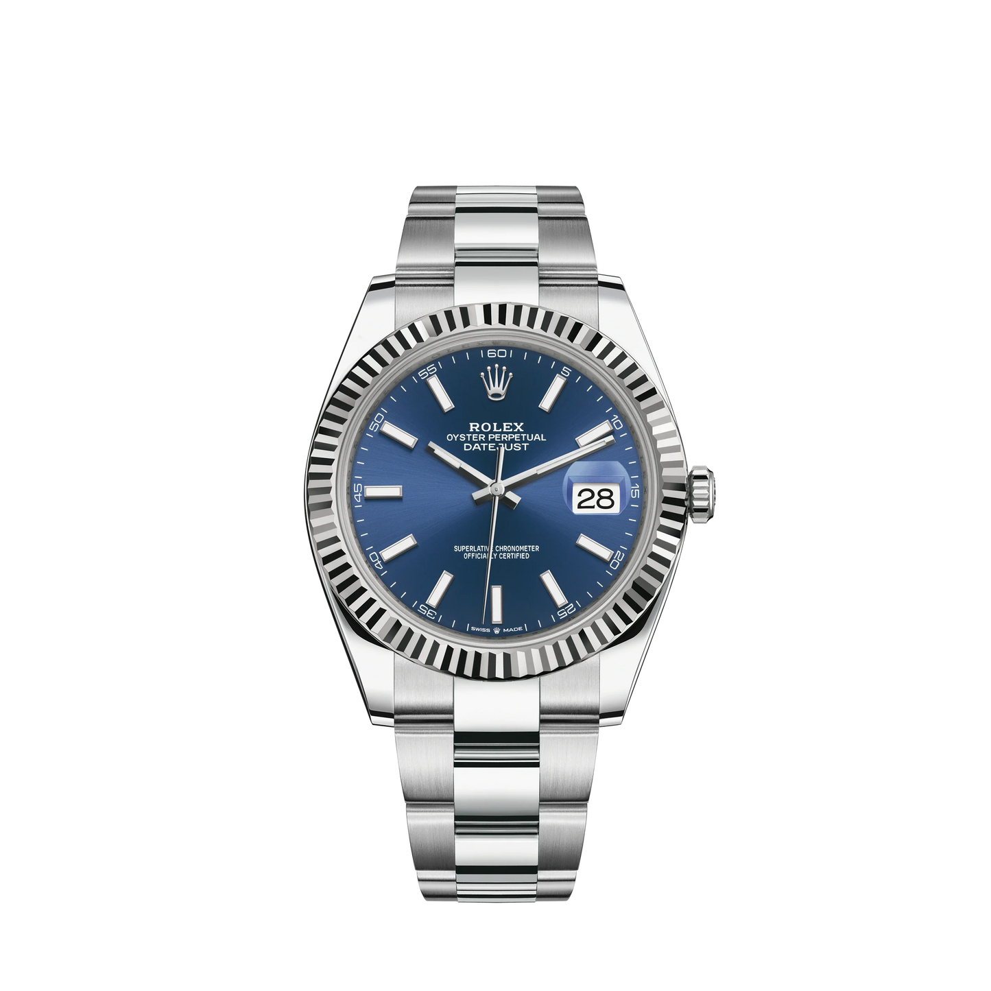 126334 Blue Stick Dial Datejust on Oyster