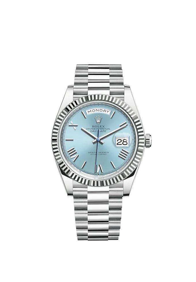 Rolex Day Date Ref. 228236 40MM Platinum Ice Blue Dial