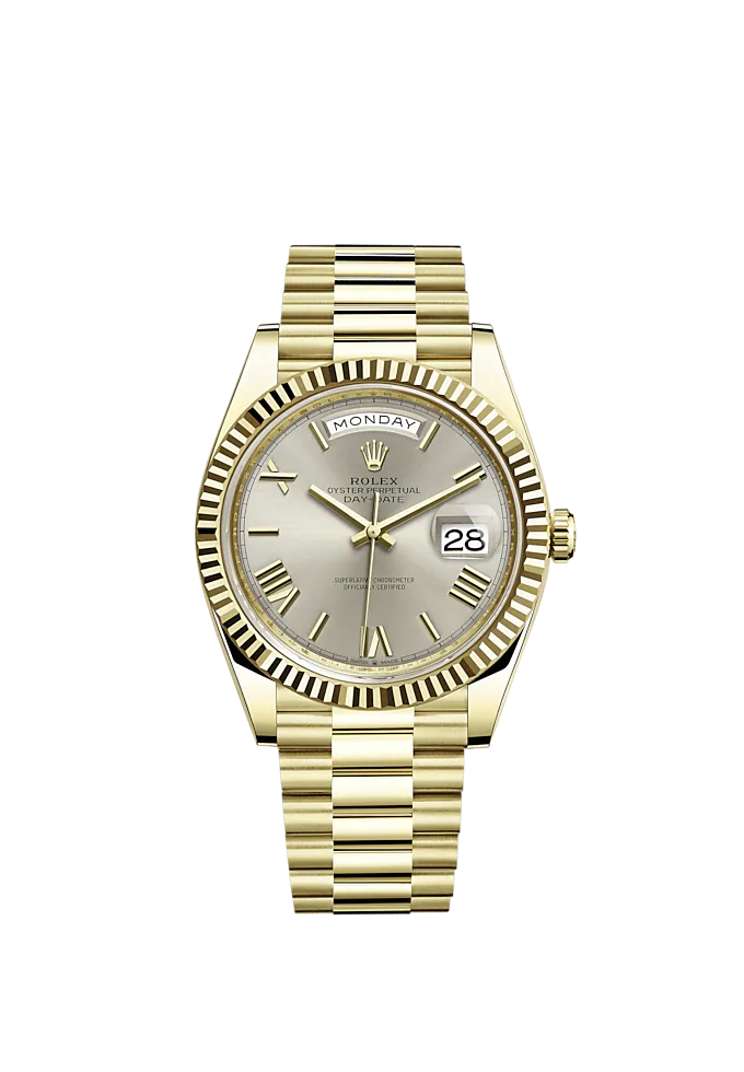 228238 Yellow Gold Silver Dial Roman Numerals
