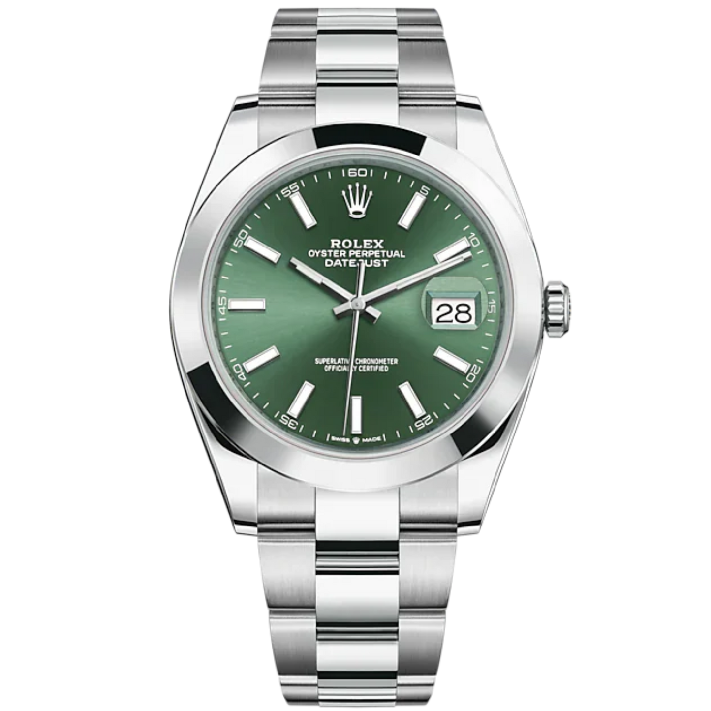 Datejust 41 41mm Oyster Bracelet Oystersteel with Mint Green Dial Oystersteel Bezel