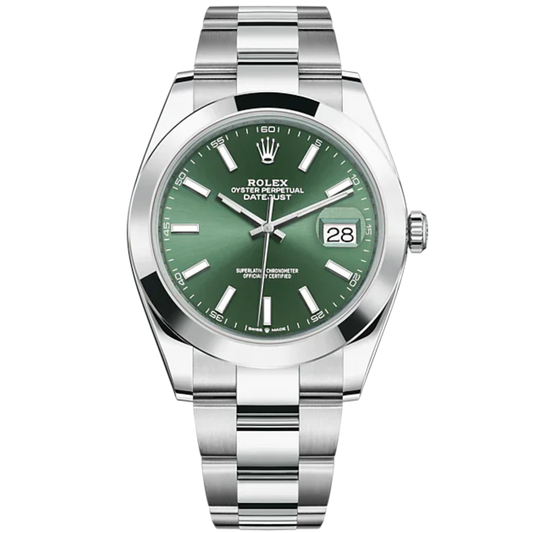 Datejust 41 41mm Oyster Bracelet Oystersteel with Mint Green Dial Oystersteel Bezel
