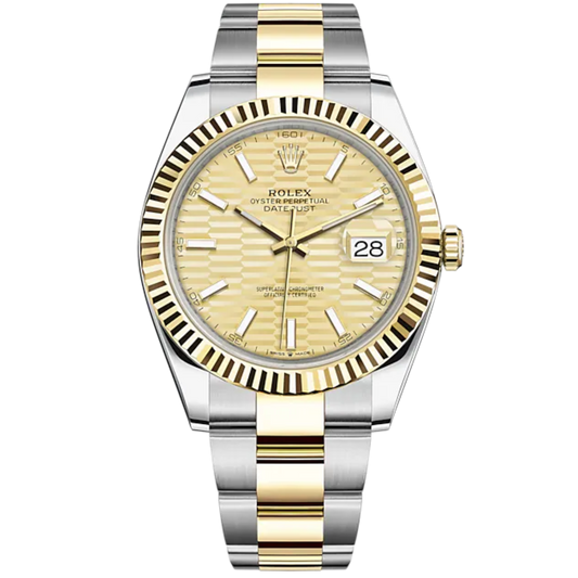 Datejust 41 41mm Oyster Bracelet Oystersteel and Yellow Gold with Golden Fluted-Motif Dial Fluted Bezel