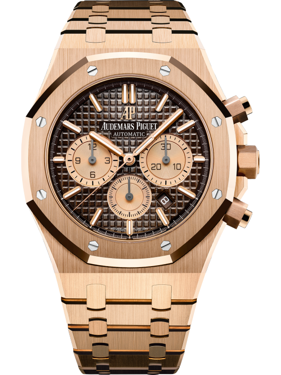 26331OR.OO.1220OR.02 41MM Rose Gold Royal Oak Chronograph Chocolate Dial Full Gold