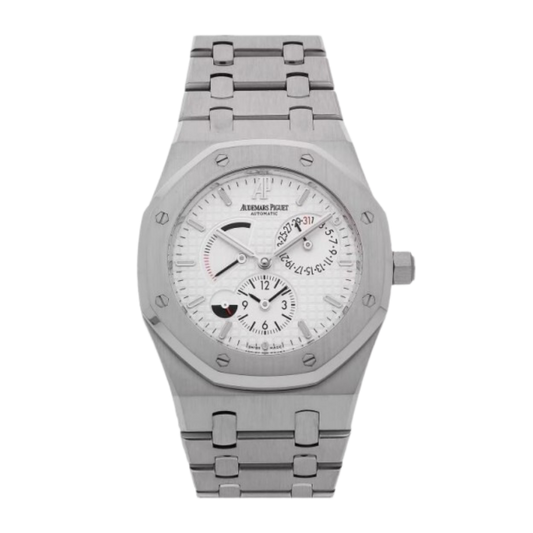 26120ST.OO.1220ST.01 39MM Stainless Steel Royal Oak Dual Time White Dial Naked