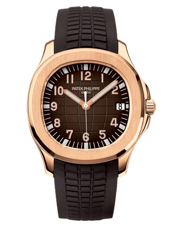 5167R-001 Aquanaut 40.8mm Chocolate Brown Tropical Strap Brown Embossed Dial Rose Gold Bezel