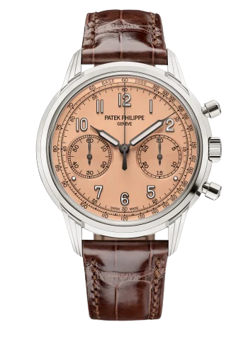 5172G-010 Complications 41mm Shiny Chocolate Brown Alligator Strap Rose-Gilt Opaline Dial White Gold Bezel