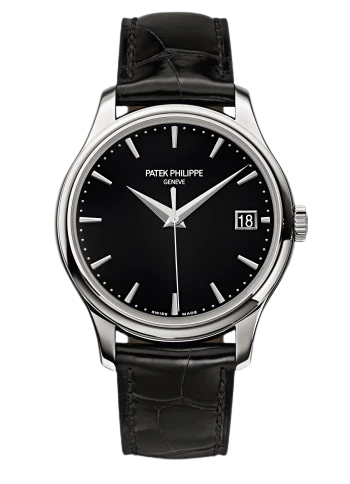 5227G Calatrava 39mm Shiny Black Alligator Strap Slate Black Lacquered Dial White Gold Bezel