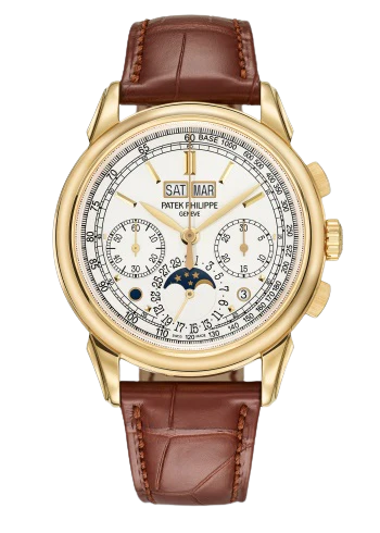 5270J Grand Complications 41mm Matte Chocolate Brown Alligator Leather Strap Silvery Opaline Dial Yellow Gold Bezel