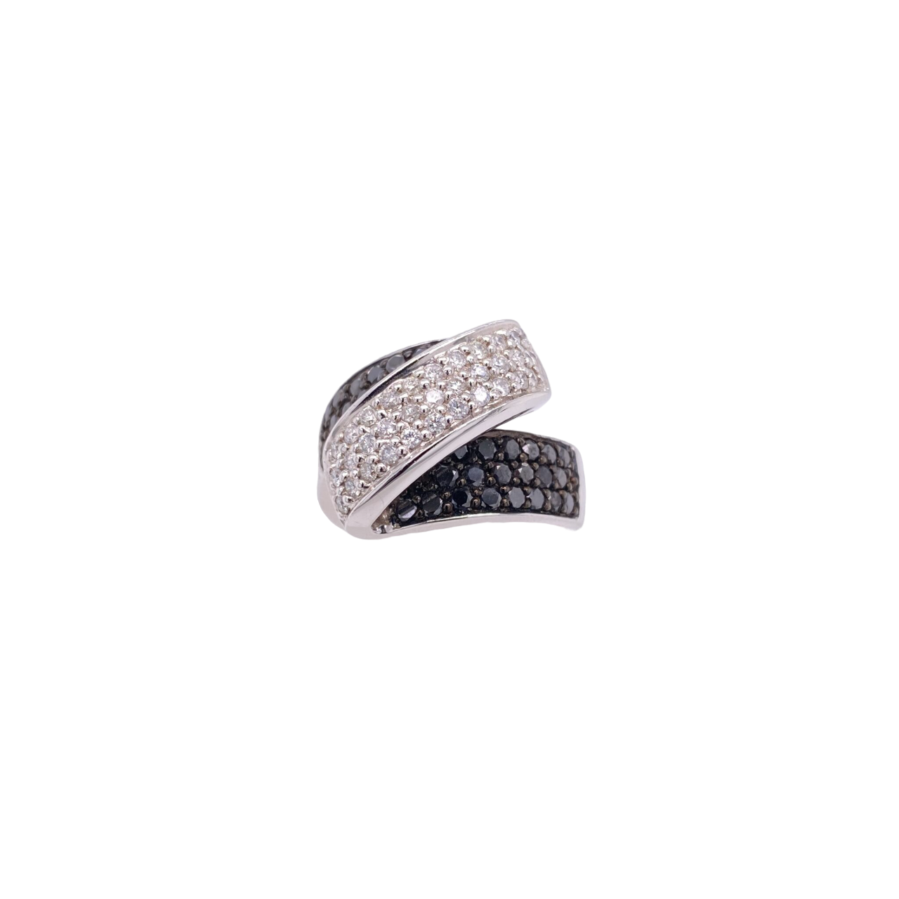 Black Diamond Ring 14 Karat White Gold 1.62 Carats