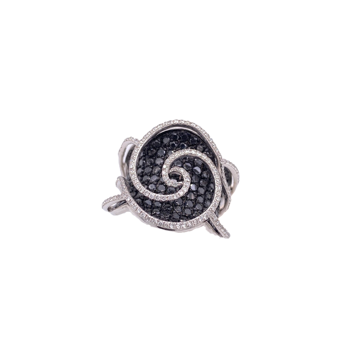Black Diamond Ring 14 Karat White Gold 2.67 Carats