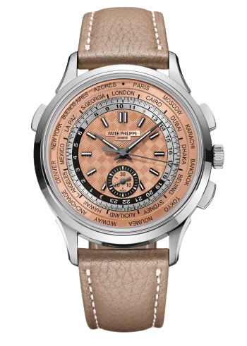 5935A Complications 41mm Grained Taupe/Nubuck Beige Calfskin Strap Carbon Motif Rose-Gilt Opaline Dial Steel Bezel