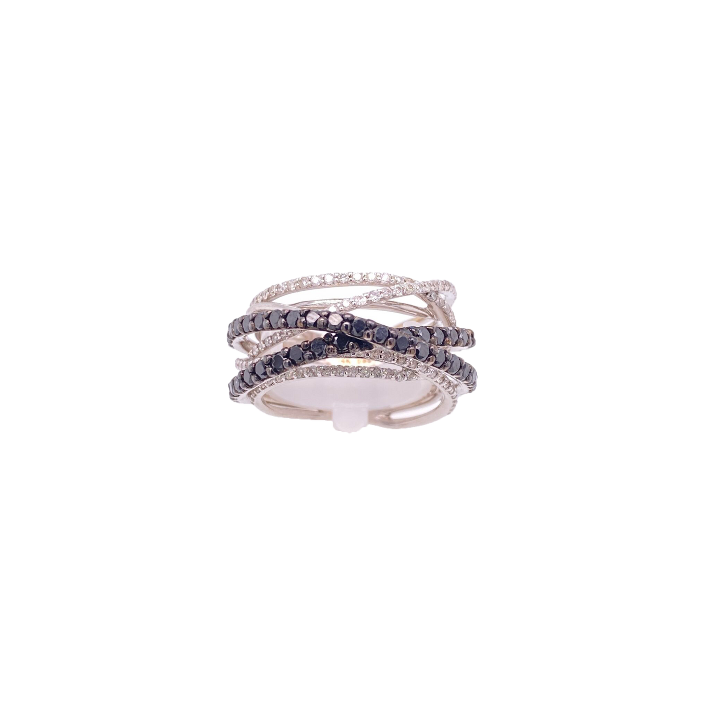 Black Diamond Ring 14 Karat White Gold 1.74 Carats