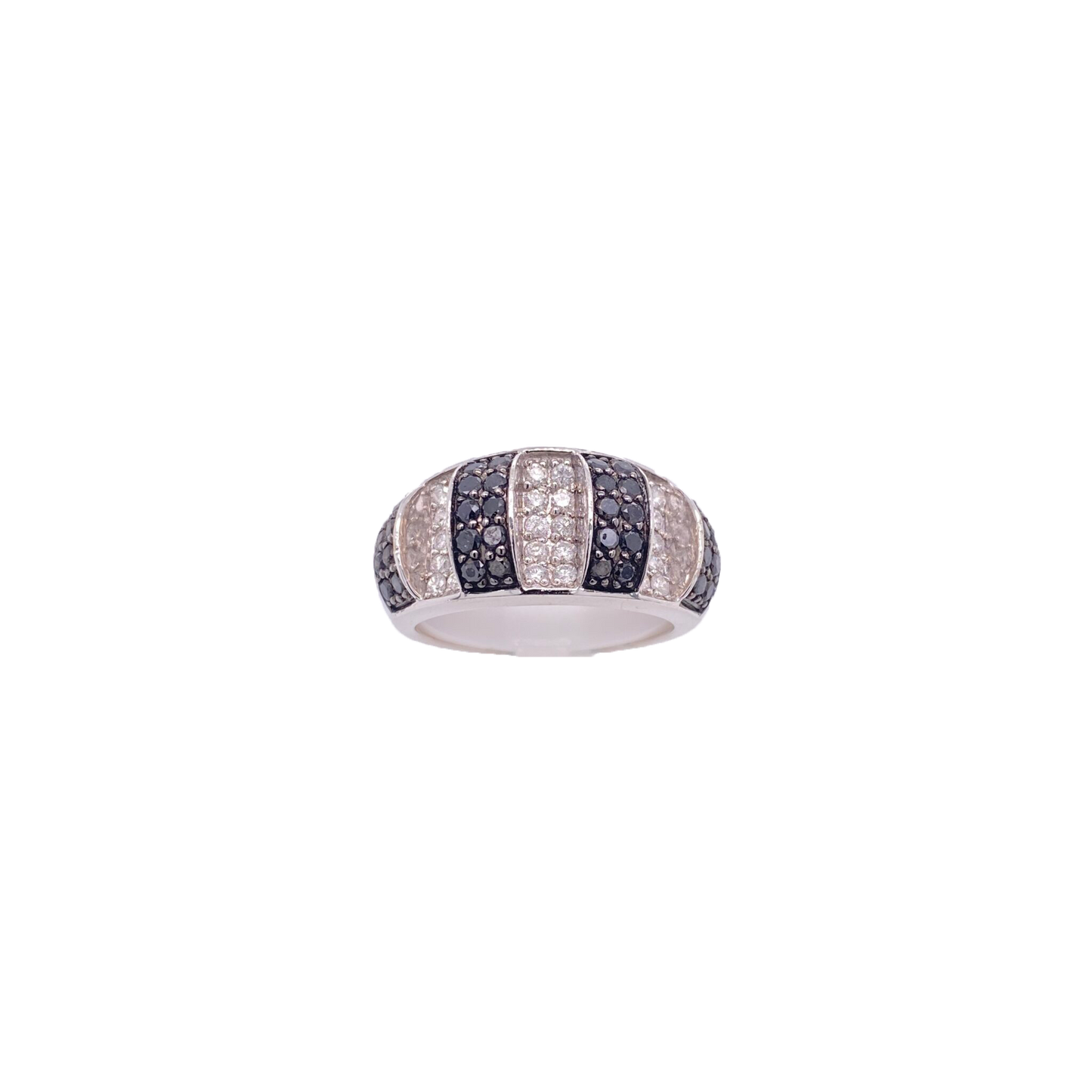 Black Diamond Ring 14 Karat White Gold 0.75 Carats