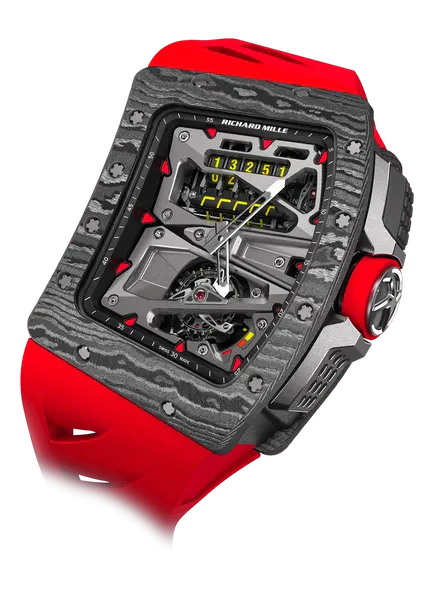 RM 70-01 Tourbillon Alain Prost Limited Edition Curved Skeletonized Manual Winding Rubber Carbon Case