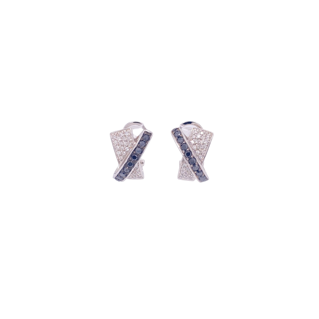 Black Diamond Earrings 14 Karat White Gold 1.08 Carats