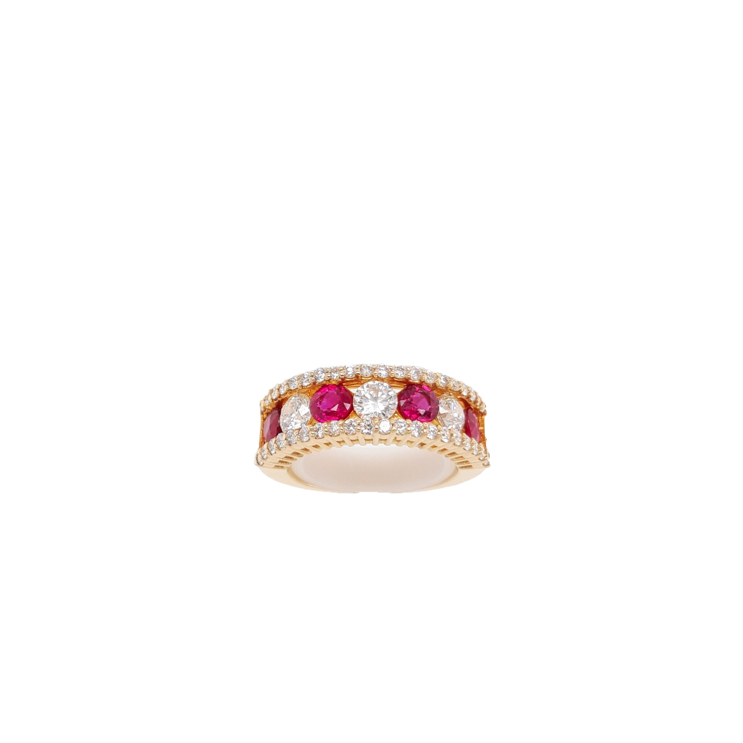 Ladies Diamond Ring With Rubies 1.33 Carats