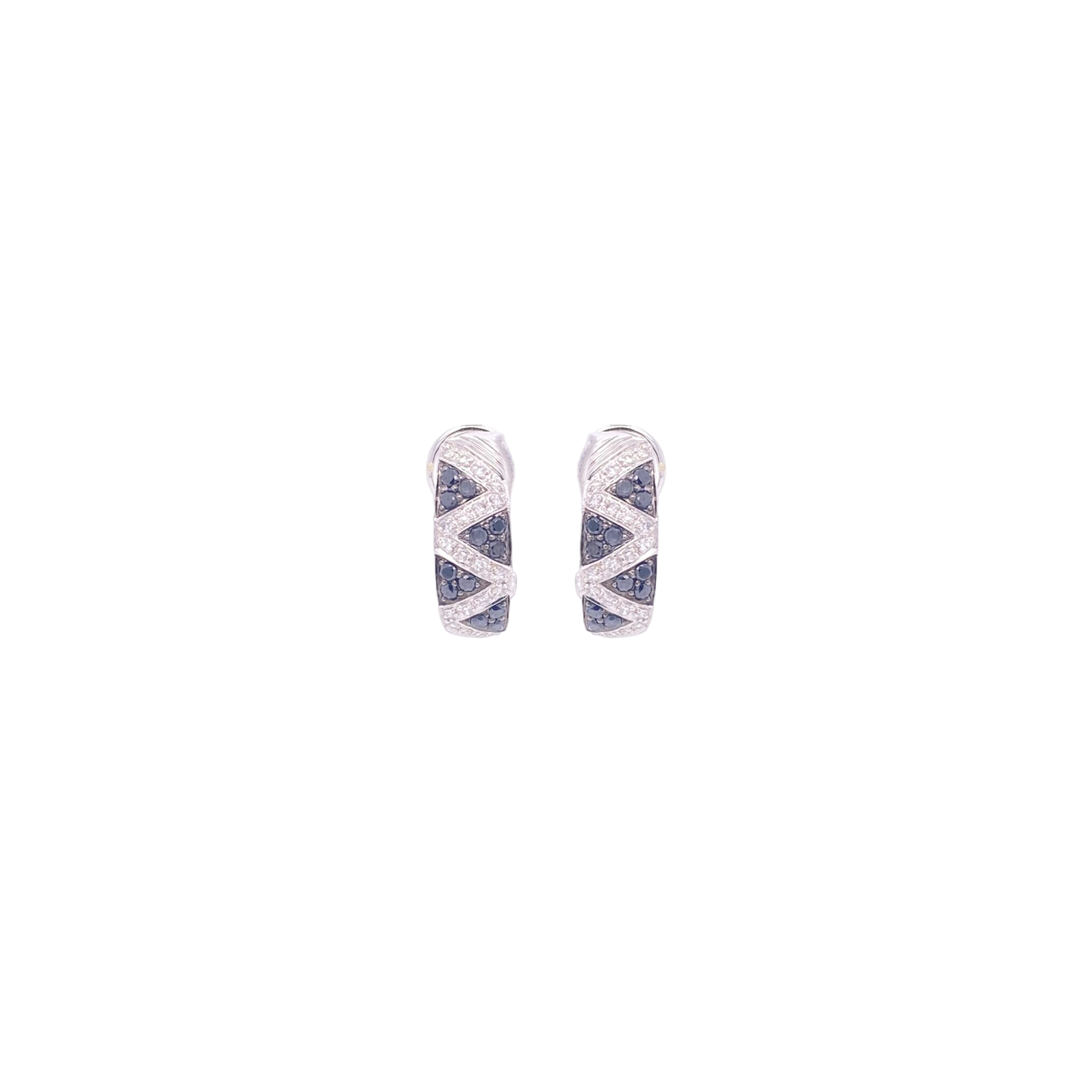Black Diamond Earrings 14 Karat White Gold 0.83 Carats