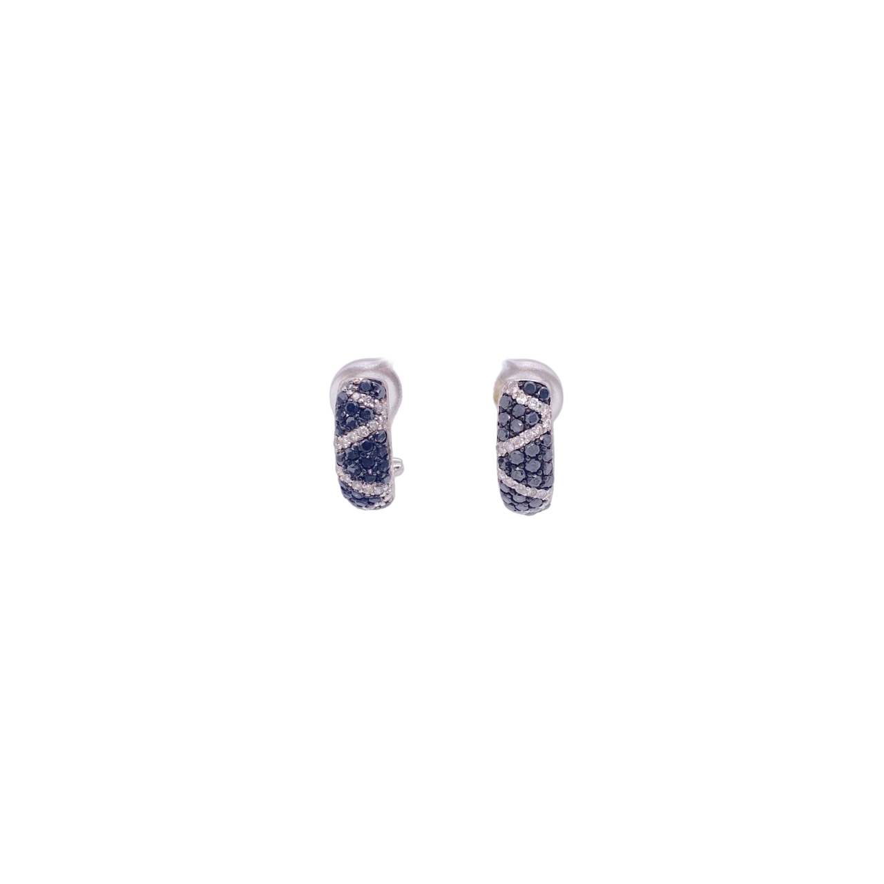 Black Diamond Earrings 14 Karat White Gold 1.24 Carats