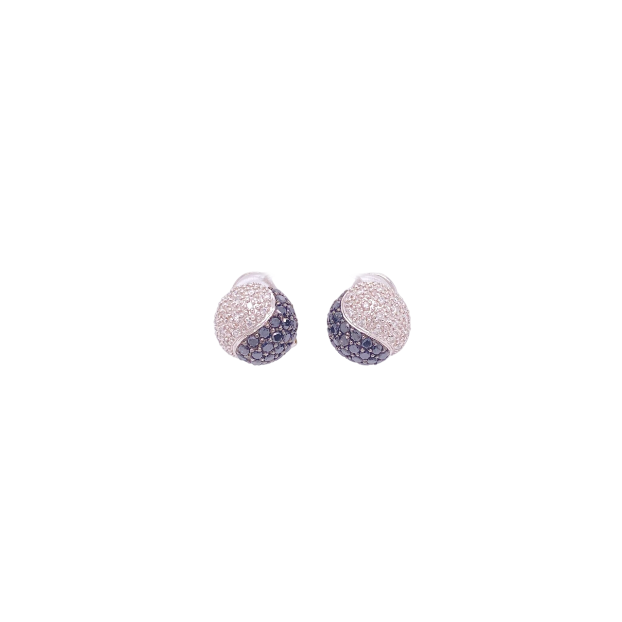 Black Diamond Earrings 14 Karat White Gold 1.80 Carats
