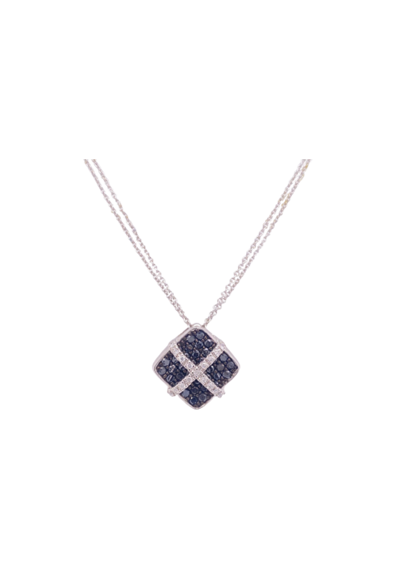 Black Diamond Necklace 14 Karat White Gold 1.02 Carats