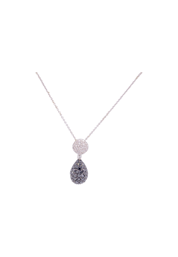 Black Diamond Necklace 14 Karat White Gold 2.41 Carats