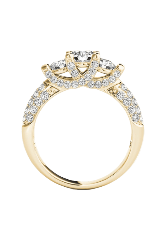 ENGAGEMENT RINGS 3 STONE ROUND