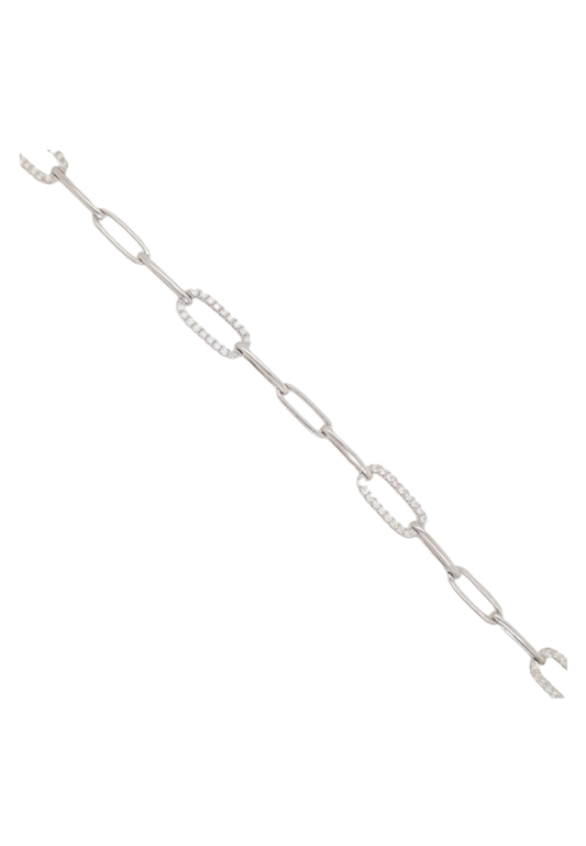 Ladies Diamond Paperclip Bracelet 0.79 Carats