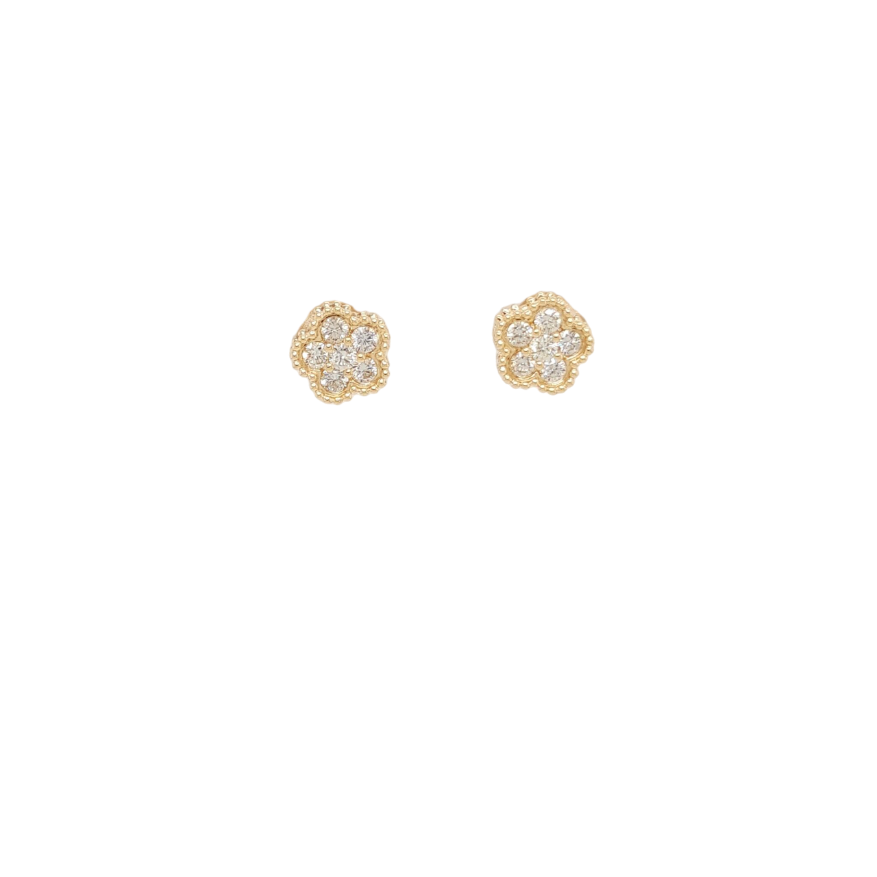 Ladies Diamond Flower Stud Earrings 0.55 Carats