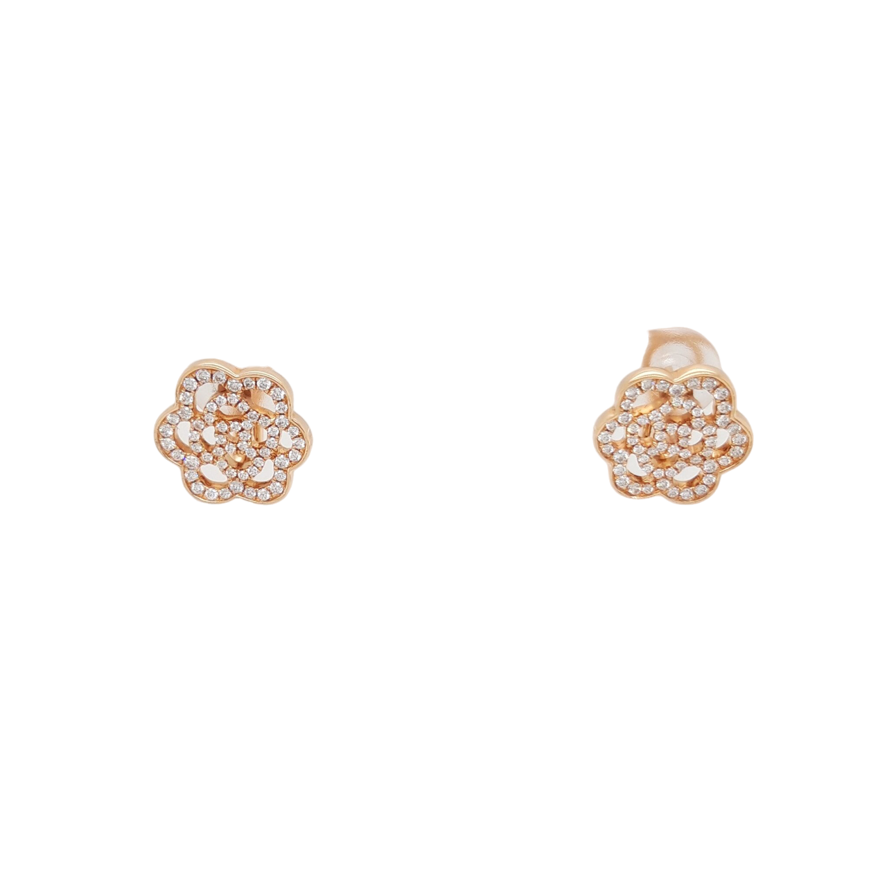 Ladies Diamond Rose Earrings 0.48 Carats