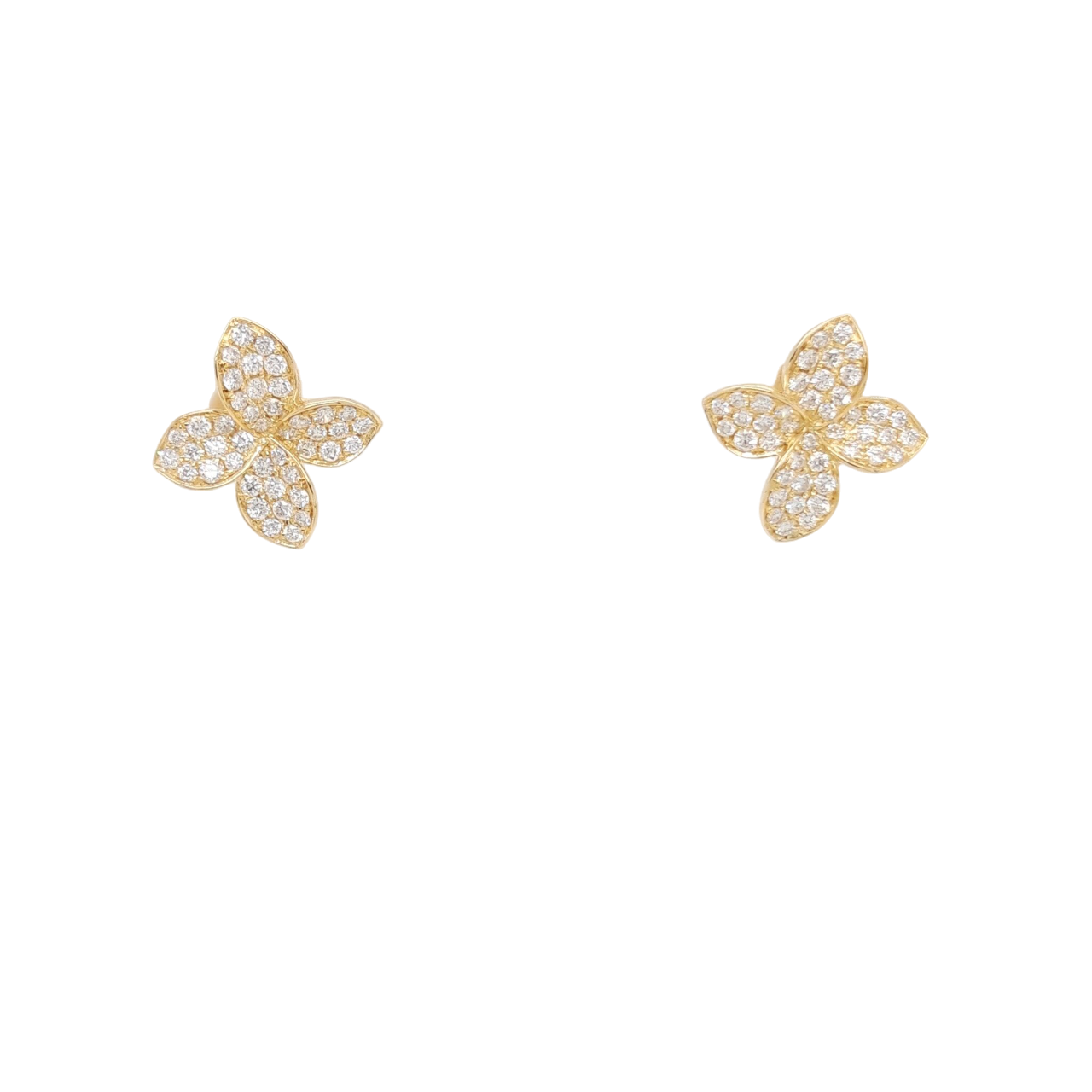 Ladies Diamond Flower Earrings 0.86 Carats