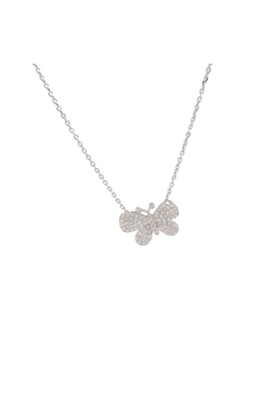 Ladies Diamond Butterfly Necklace 0.71 Carats