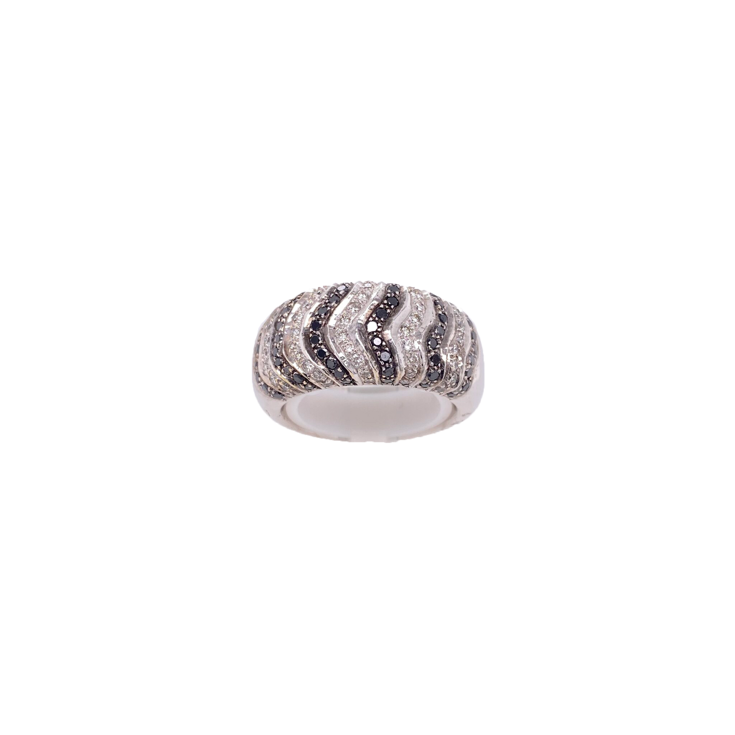 Black Diamond Ring 14 Karat White Gold 0.54 Carats
