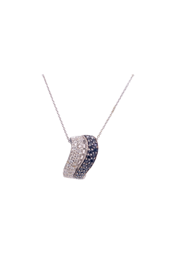 Black Diamond Pendant 18 Karat White Gold 0.87 Carats
