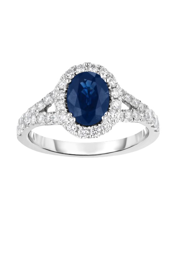 Ladies Sapphire and Diamond Ring 1.48 Carat Sapphire Stone