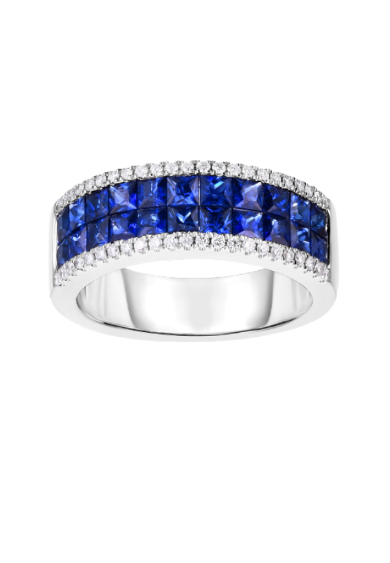 Ladies Sapphire and Diamond Ring 2.14 Carats Sapphires