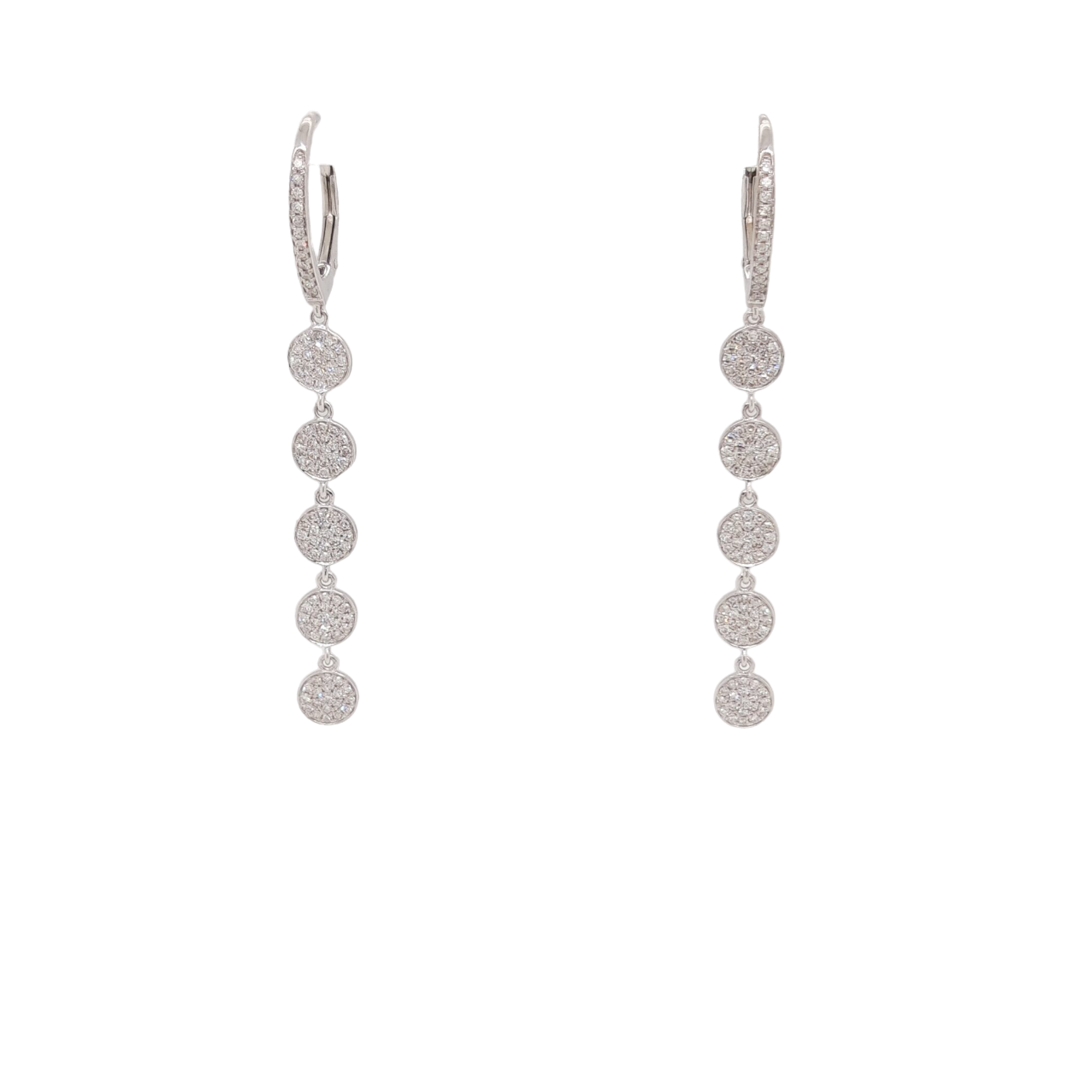 Ladies Diamond Dangle Earrings 0.75 Carats