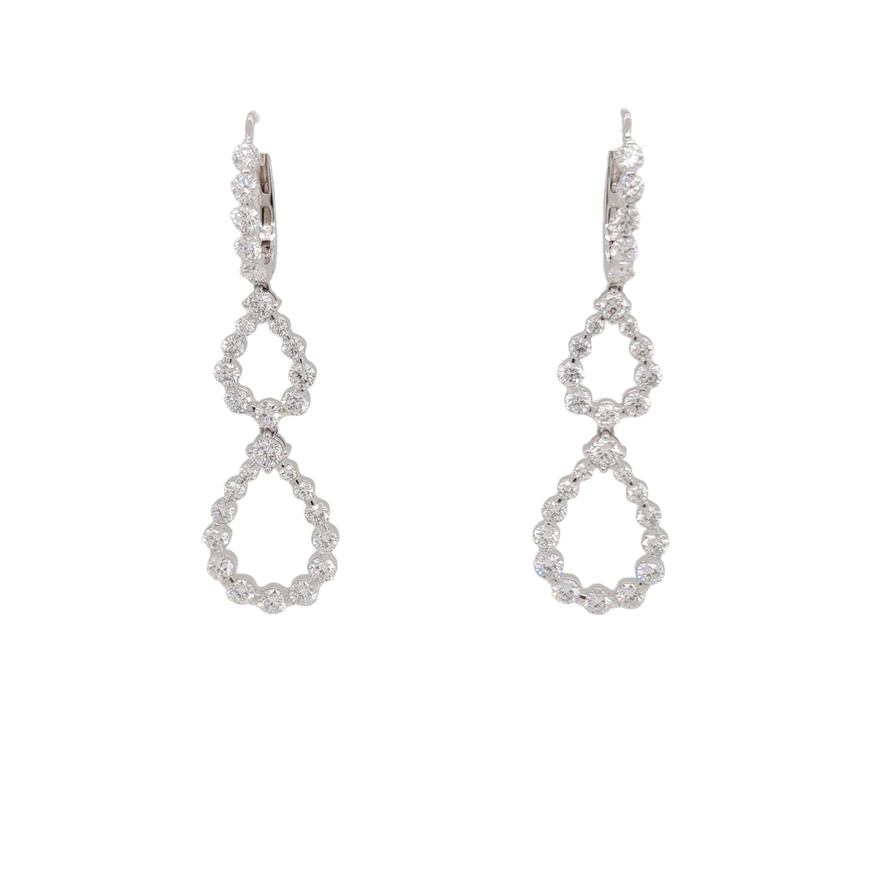 Ladies Diamond Earrings 4.41 Carats