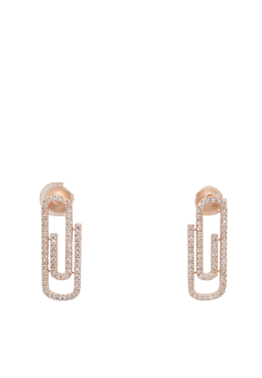 Ladies Paperclip Earrings 1.25 Carats